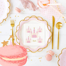Napkins with Princess Castle Design