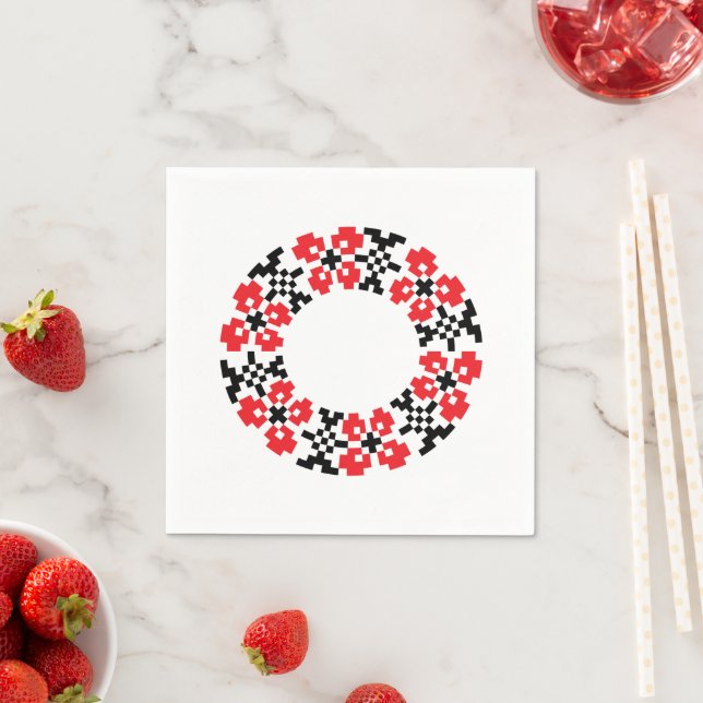 Napkins with Ukrainian design (Insitu)