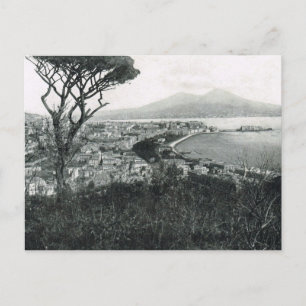 Naples, 1908, Bay of Naples and Vesuvius from hill Postcard