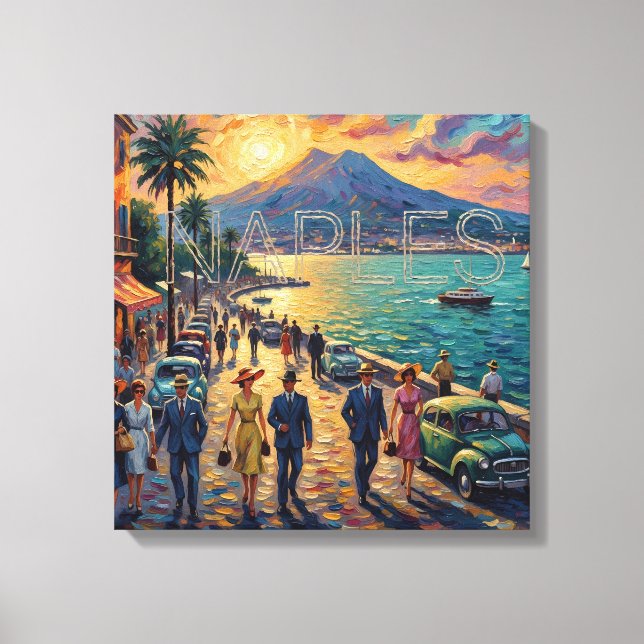 Naples Bay at Sunset Riviera Canvas Art (Front)