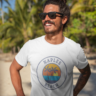Naples Beach, Florida Faded Classic Style T-Shirt