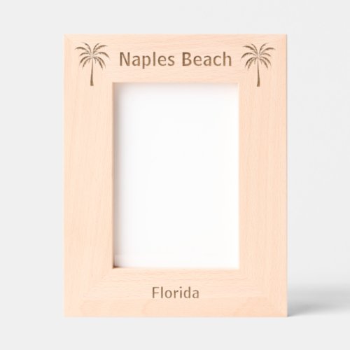 Naples Beach Florida Laser Engraved frame Naples Beach Florida Laser Engraved frame