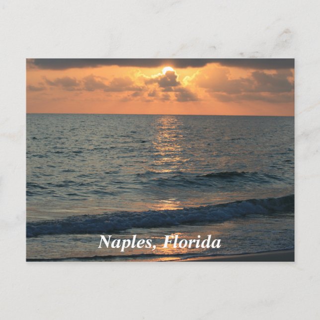 Naples Beach, Florida Sunset Postcard (Front)