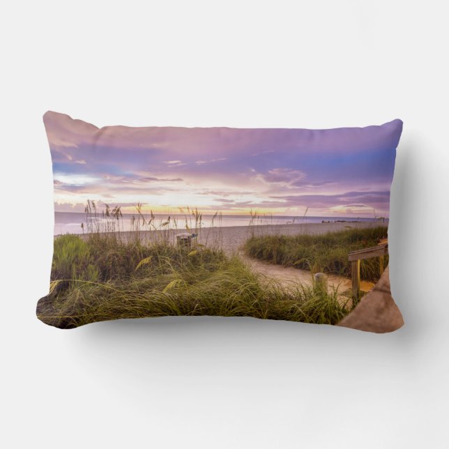 Naples Beach Shore and Calm Ocean | Florida Lumbar Pillow (Front)