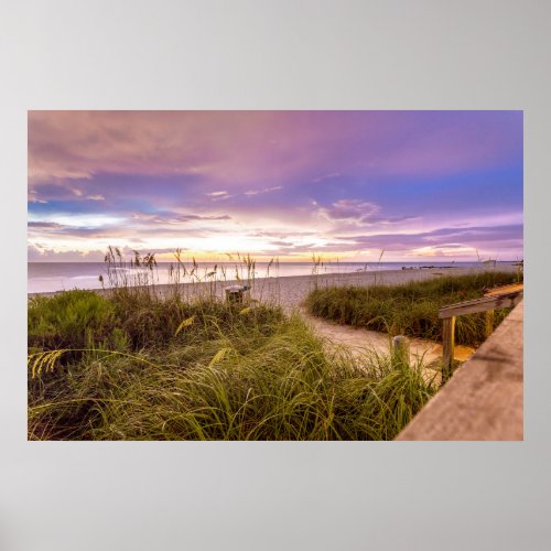 Naples Beach Shore and Calm Ocean  Florida Poster