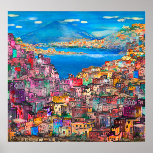 Naples cityscapeart,city,italian,landscape,modern, poster (Front)
