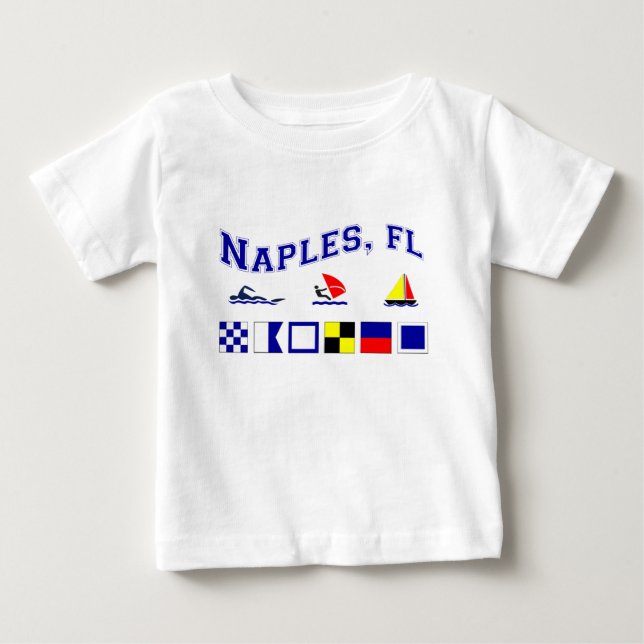 Naples, FL w/ Maritime Flags Baby T-Shirt (Front)