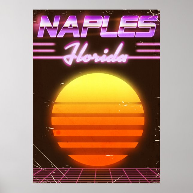 Naples Florida 1980s travel poster (Front)