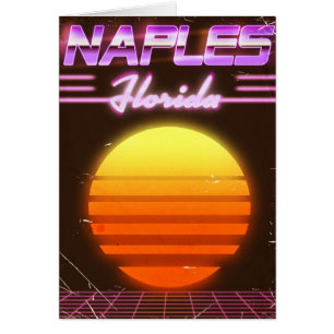 Naples Florida 1980s travel poster Cards