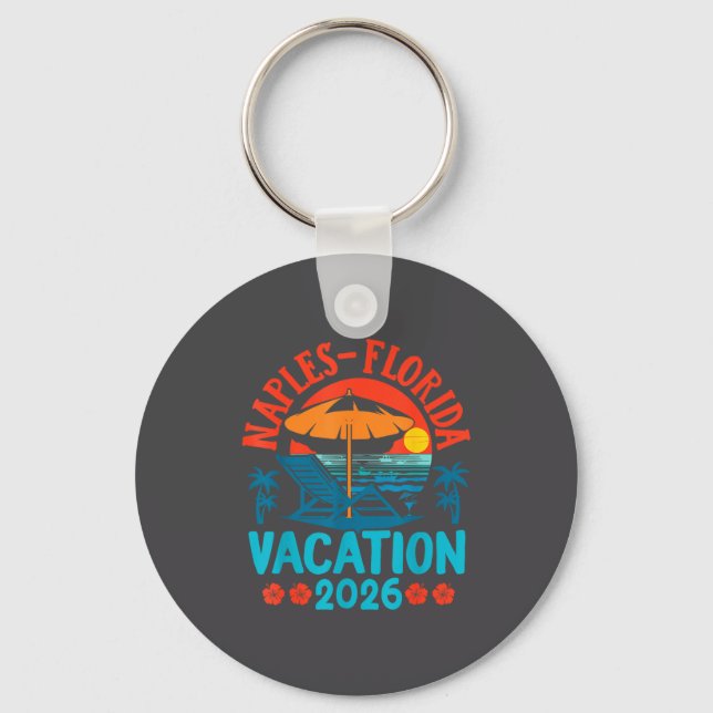 Naples Florida 2026 Family Vacation Beach Summer V Keychain (Front)