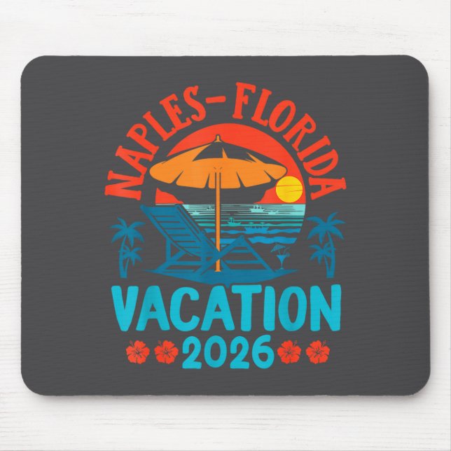 Naples Florida 2026 Family Vacation Beach Summer V Mouse Pad (Front)