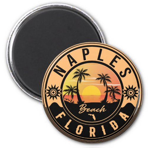 Naples Florida Beach Retro Sunset Souvenirs Magnet
