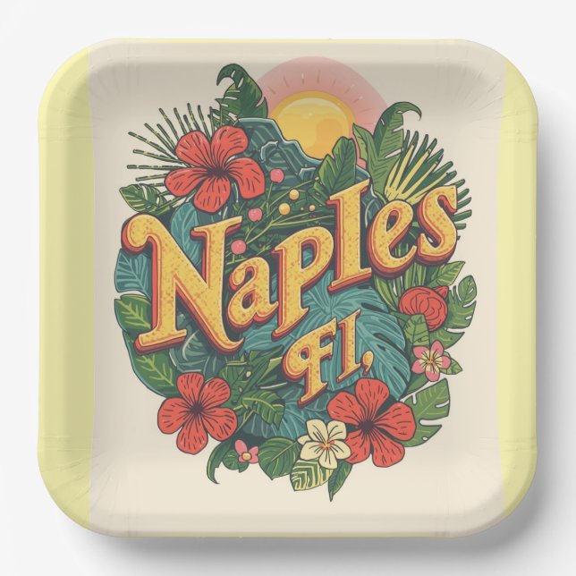 Naples florida dreaming  paper plates (Front)