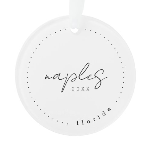 Naples Florida FL Travel United States Simple Ornament