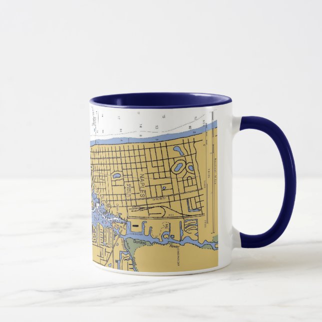 Naples, Florida Nautical Harbor Chart Coffee Mug (Right)