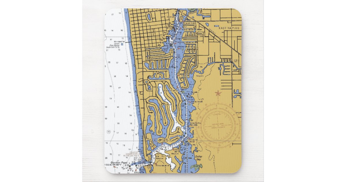 naples florida nautical harbor chart mousepad zazzle com nautical charts naples florida