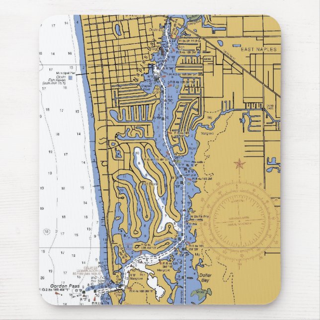 Naples, Florida Nautical Harbor Chart Mousepad (Front)