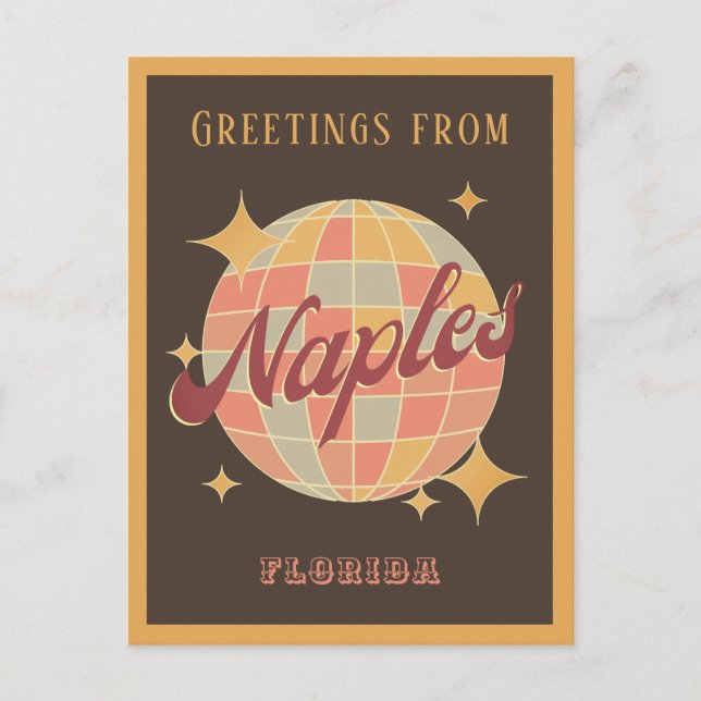 Naples Florida Retro Vintage Party Postcard (Front)