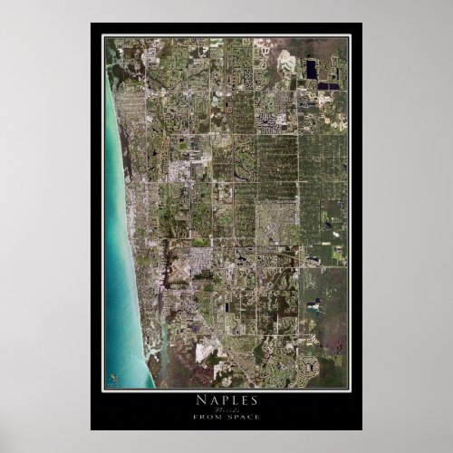 Naples Florida Satellite Poster Map