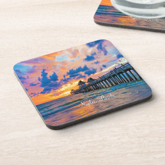 Naples, Florida scenic Beverage Coaster (Left Side)