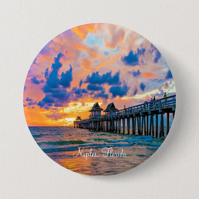 Naples, Florida scenic Button (Front)