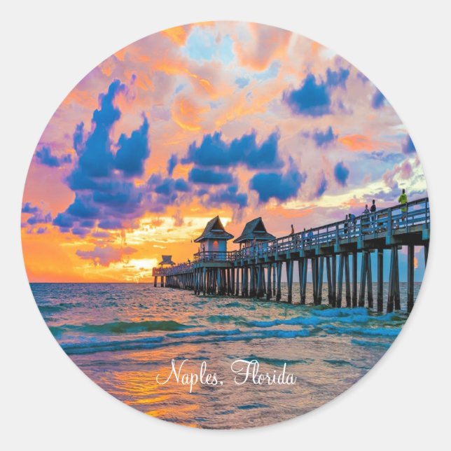 Naples, Florida scenic landscape Classic Round Sticker (Front)