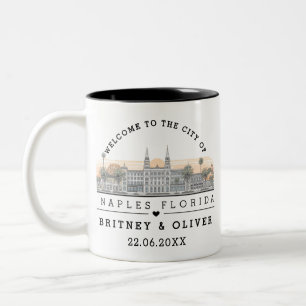 Naples Florida Skyline – Custom Wedding favor Two-Tone Coffee Mug