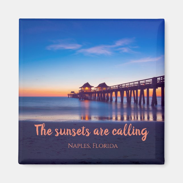 Naples, Florida Square Magnet (Front)