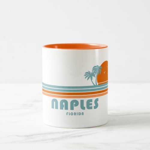 Naples Florida Sun Palm Trees Two_Tone Coffee Mug