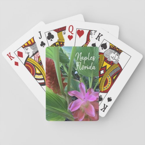 Naples Florida Tropical Flowers  Poker Cards