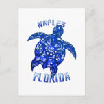 Naples Florida Vacation Tribal Turtle Postcard