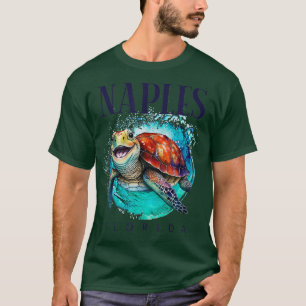 Naples Florida Watercolor Happy Sea Turtle  T-Shirt
