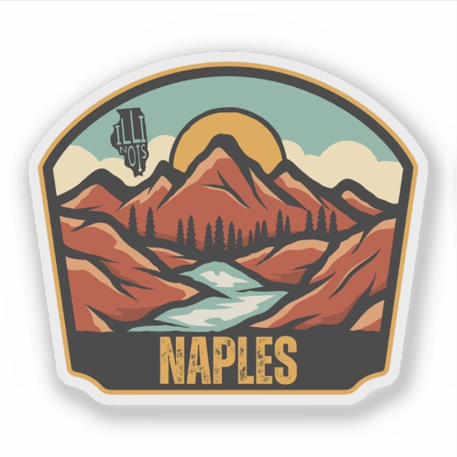 Naples, Illinois  Sticker (Front)