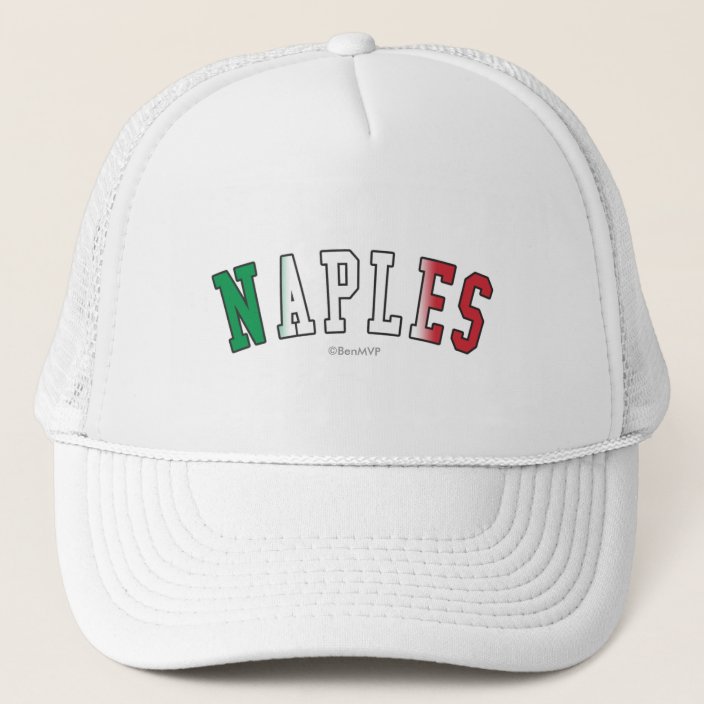 Naples in Italy National Flag Colors Mesh Hat