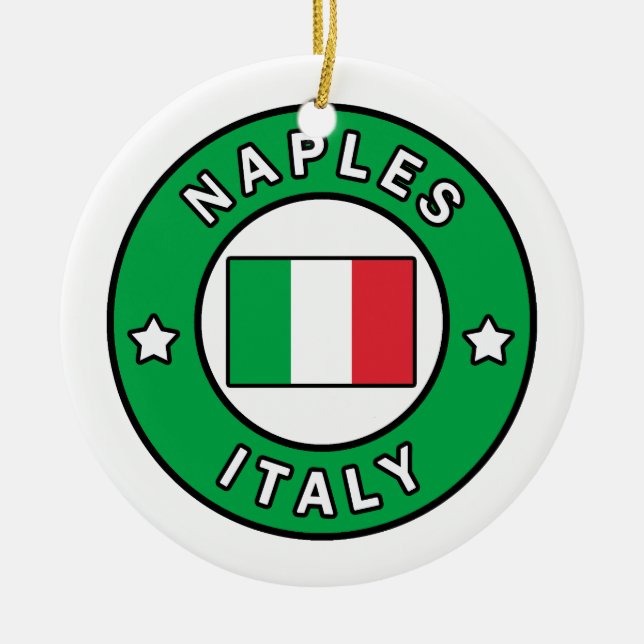 Naples Italy Ceramic Ornament (Front)
