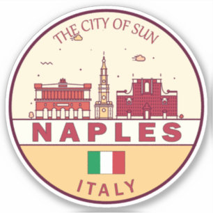 Naples Italy City Skyline Emblem Sticker