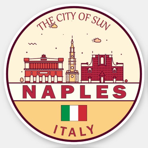 Naples Italy City Skyline Emblem Sticker