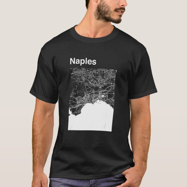 Naples Italy Classic City Map Graphic T-Shirt (Front)