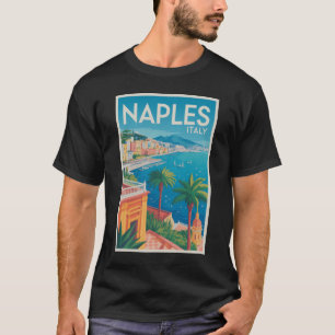 Naples Italy Illustration Travel Art Vintage T-Shirt