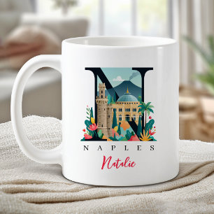 Naples Italy Monogram Letter N Personalized Gift Coffee Mug
