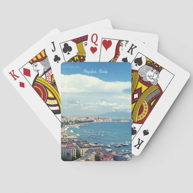 Naples Italy Photo Coastline Poker Cards (Back)