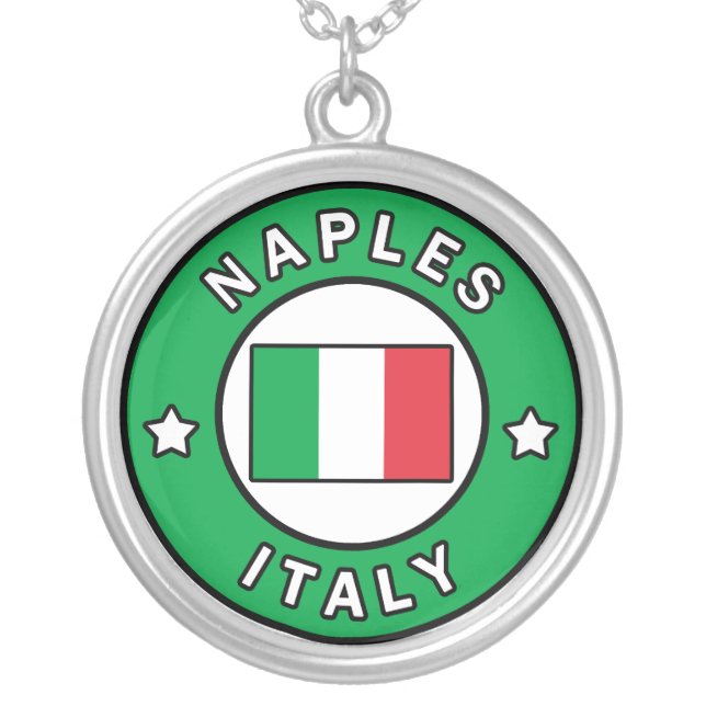 Naples Italy Silver Plated Necklace (Front)
