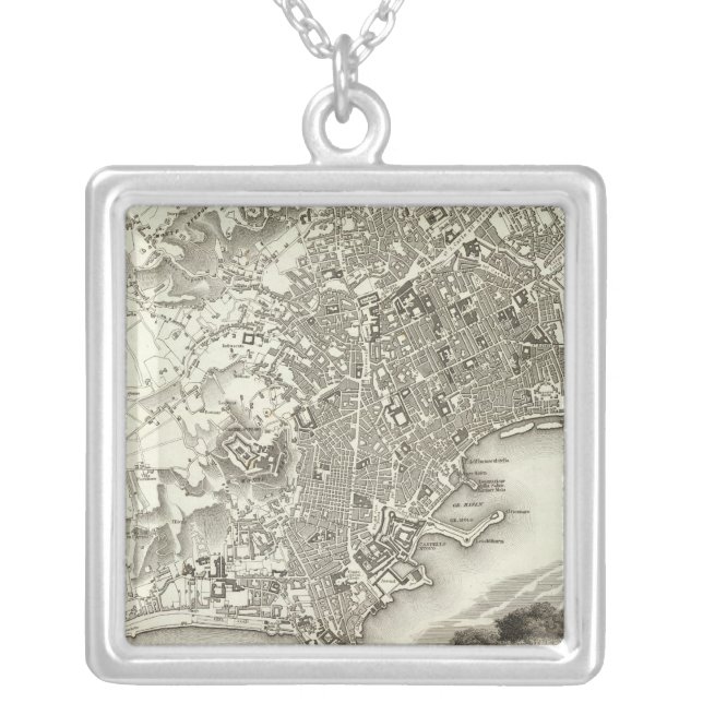 Naples, Italy Silver Plated Necklace (Front)