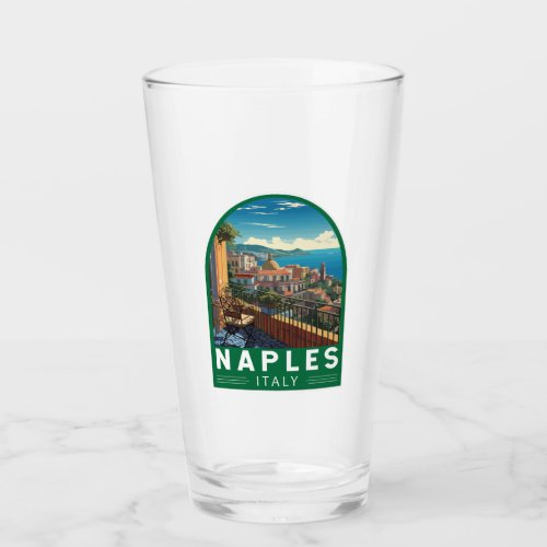Naples Italy Travel Art Vintage Glass