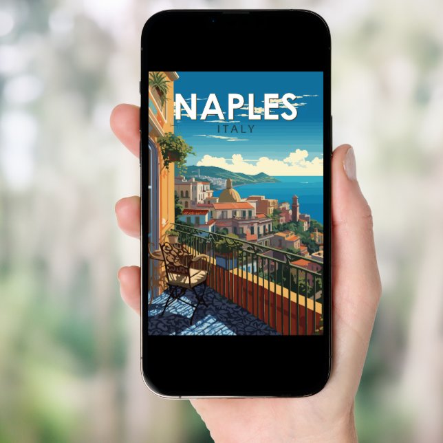 Naples Italy Travel Art Vintage Poster (Front Digital)