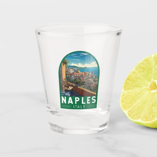 Naples Italy Travel Art Vintage Shot Glass