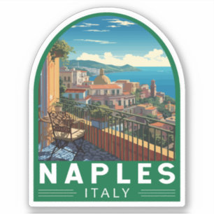 Naples Italy Travel Art Vintage Sticker