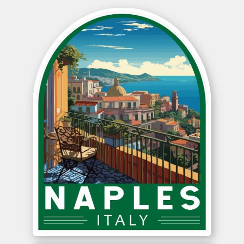 Naples Italy Travel Art Vintage Sticker