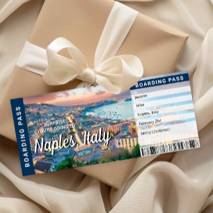 Naples Italy Trip Surprise Boarding Pass Card