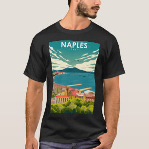 Naples Italy Vintage Colorful Minimal Retro Travel T-Shirt